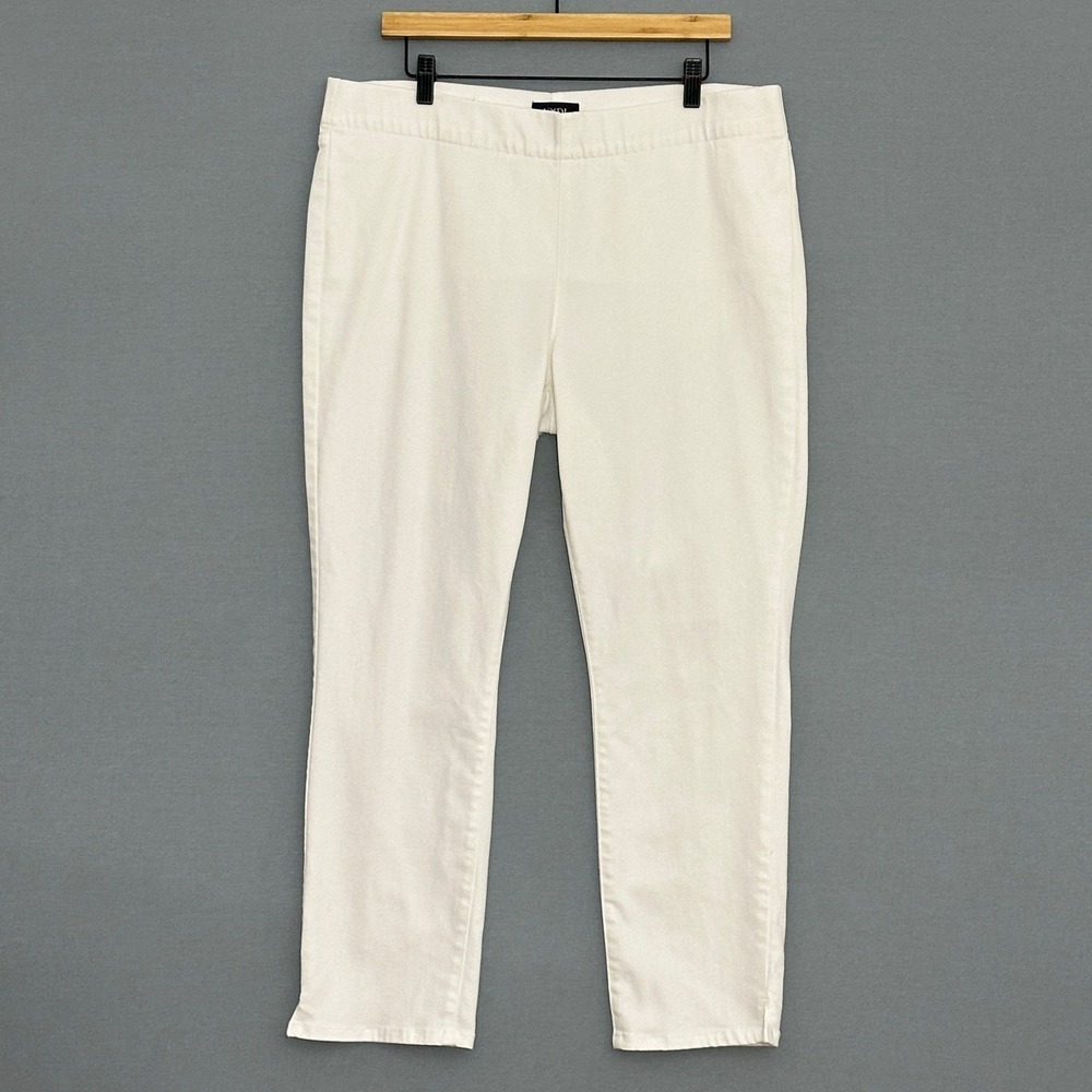NYDJ Womens Jeans 14 Alina White Pull On Ankle Stretch Lift Tuck Coastal Clean